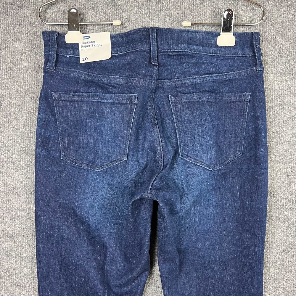 NEW Old Navy‎ Rockstar Women's size 10 Super Skinny Blue Jeans - Picture 3 of 8